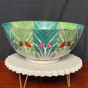 Vintage Bok Choy Famille Verte Bowl